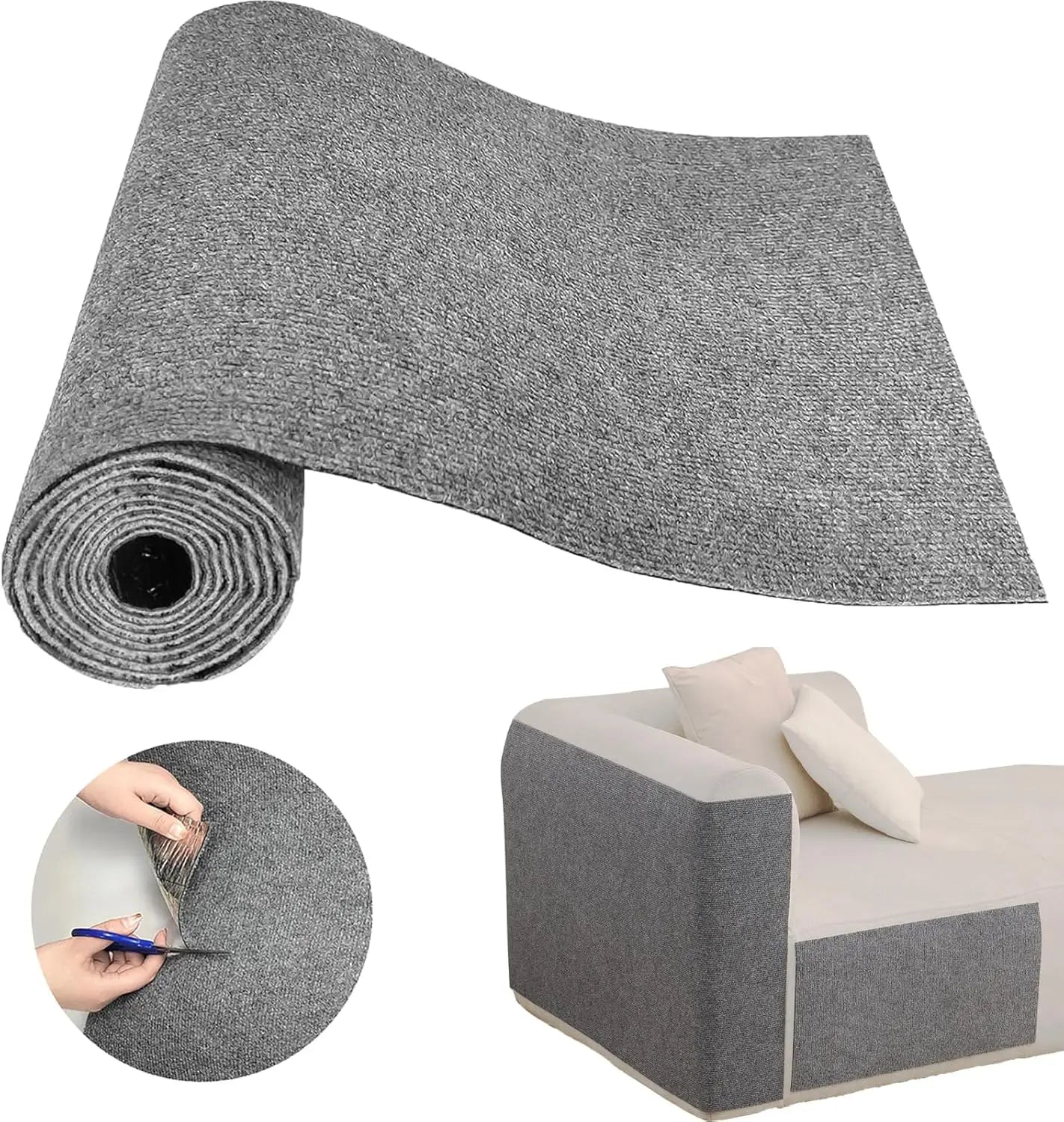 Pipidodo 15.7" x 78.7" Cat Scratch Couch Protector Mat - Self-Adhesive Furniture Guard and Climbing Scratcher for Indoor Cats