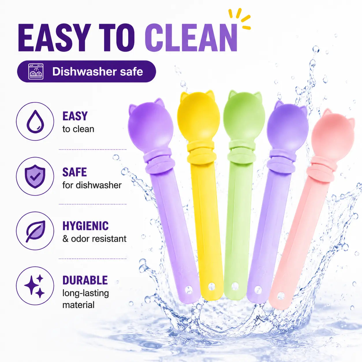 5-Pack Handheld Treat Squeeze Spoons - Mess-Free Wet Food Dispenser, Indoor Puree Tube Feeding Tool, Extra Long Handle for Easy Storage, All Seasons Home Supply Cat Accessory