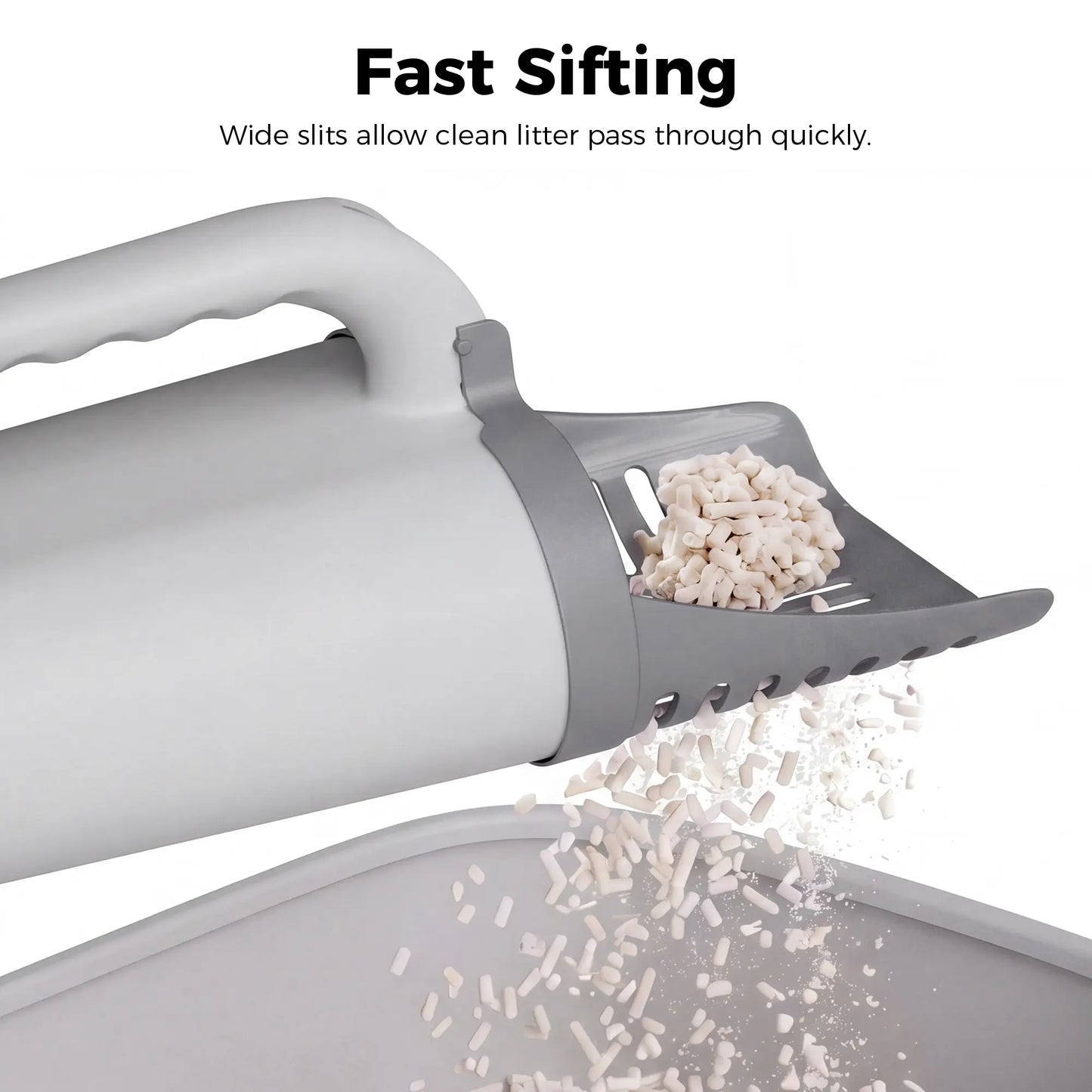 Portable Cat Litter Scooper with Leak-Resistant and Odor-Blocking Design, Large Capacity with Baffle