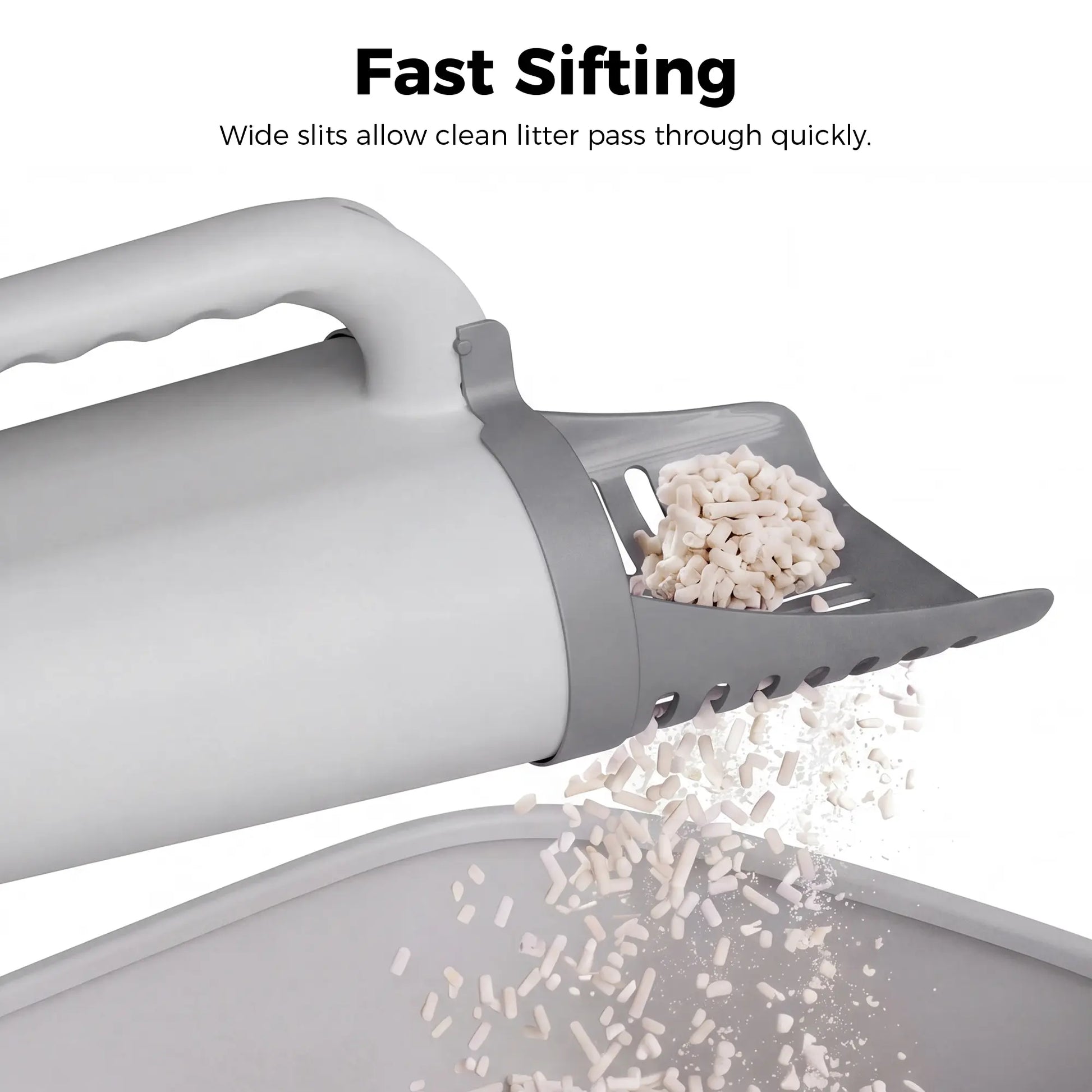 Portable Cat Litter Scooper with Leak-Resistant and Odor-Blocking Design, Large Capacity with Baffle