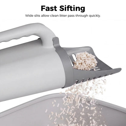 Portable Cat Litter Scooper with Leak-Resistant and Odor-Blocking Design, Large Capacity with Baffle