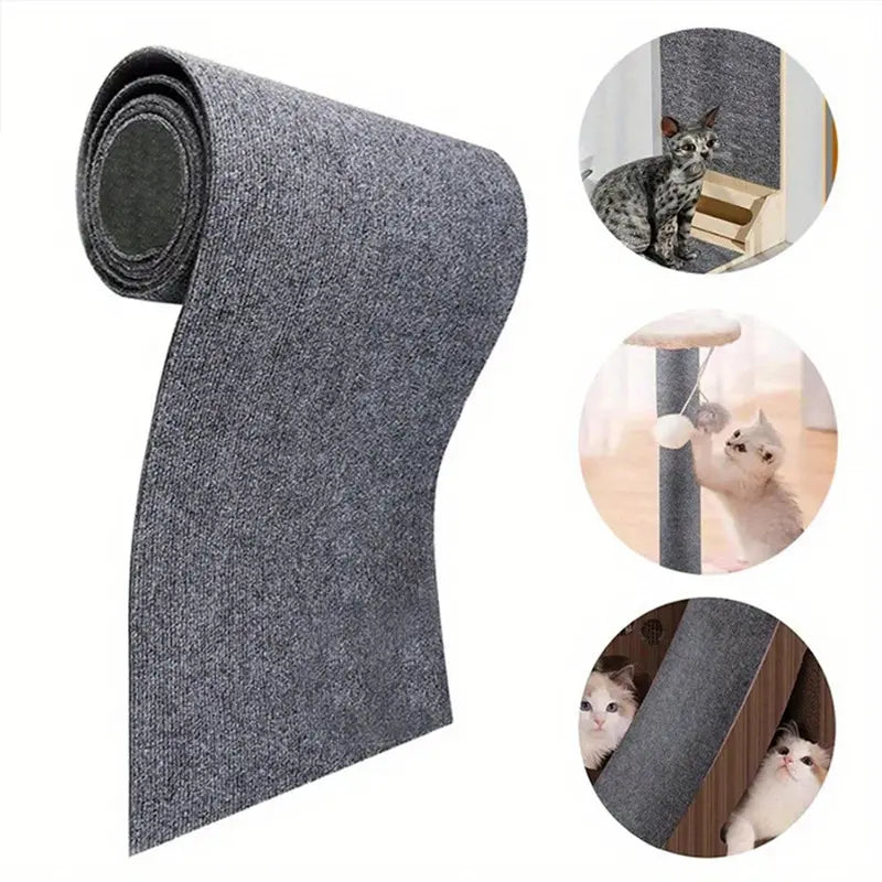 Pipidodo 15.7" x 78.7" Cat Scratch Couch Protector Mat - Self-Adhesive Furniture Guard and Climbing Scratcher for Indoor Cats
