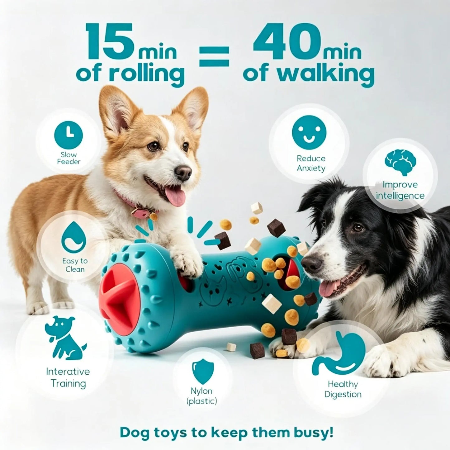 Interactive Treat Dispensing Dog Puzzle Treat Toy for Dogs,Dog Toys,Treat Dispensing Dog Enrichment Toys for IQ Training and Brain Stimulation, Interactive Mentally Stimulating Toys as Gifts for Puppies, Cats, Dogs