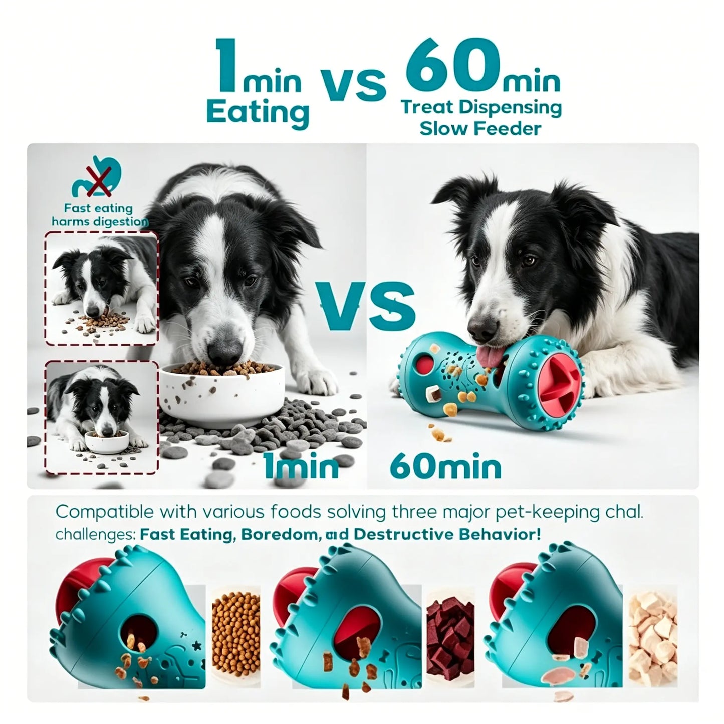 Interactive Treat Dispensing Dog Puzzle Treat Toy for Dogs,Dog Toys,Treat Dispensing Dog Enrichment Toys for IQ Training and Brain Stimulation, Interactive Mentally Stimulating Toys as Gifts for Puppies, Cats, Dogs