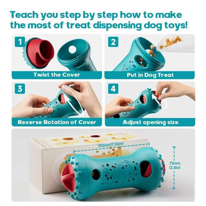 Interactive Treat Dispensing Dog Puzzle Treat Toy for Dogs,Dog Toys,Treat Dispensing Dog Enrichment Toys for IQ Training and Brain Stimulation, Interactive Mentally Stimulating Toys as Gifts for Puppies, Cats, Dogs